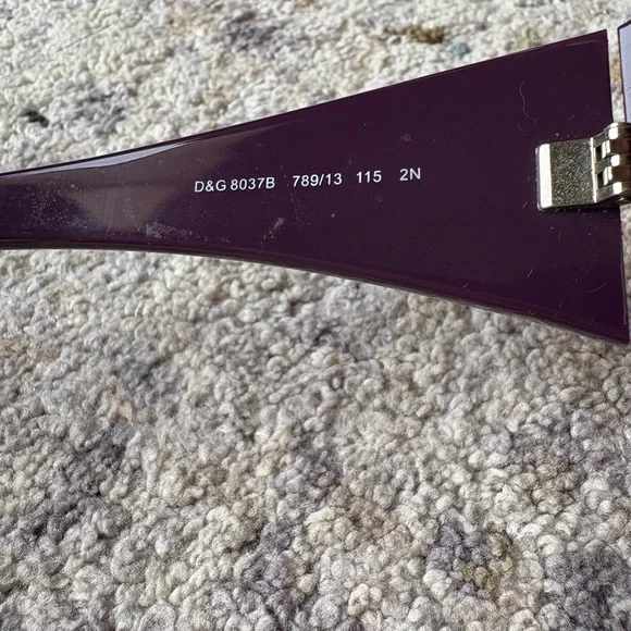 Y2K Dolce & Gabbana Shield Purple Rhinestone Sunglasses, D&G 8037B - Picture 2 of 15